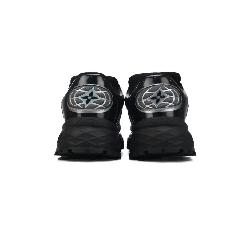 LOUIS VUITTON Discovery Lace Up Black and White Silver