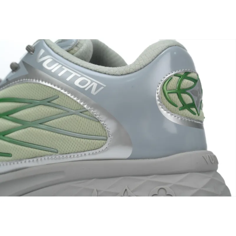 LOUIS VUITTON Discovery Lace Up White Silver Green