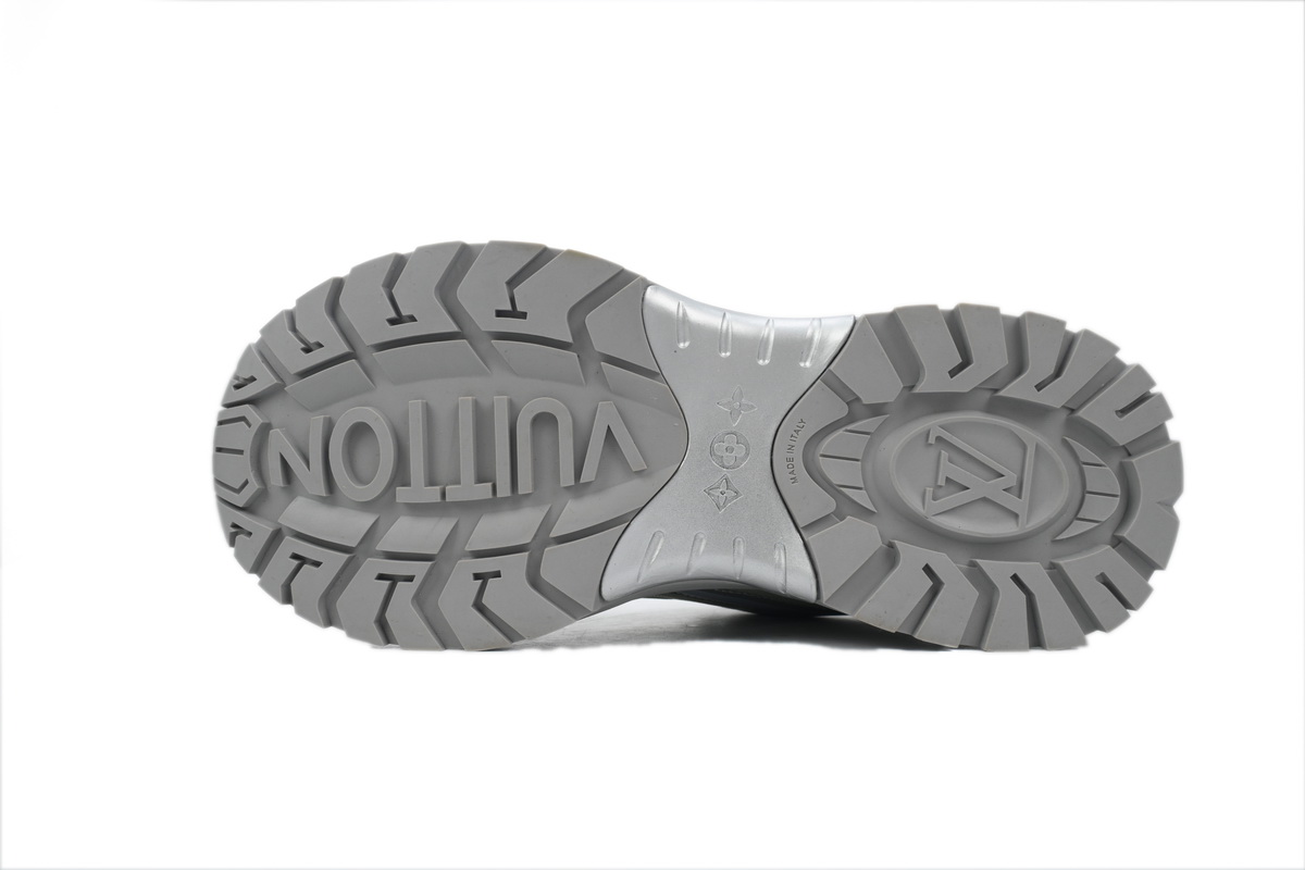 LOUIS VUITTON Discovery Lace Up White Silver Green