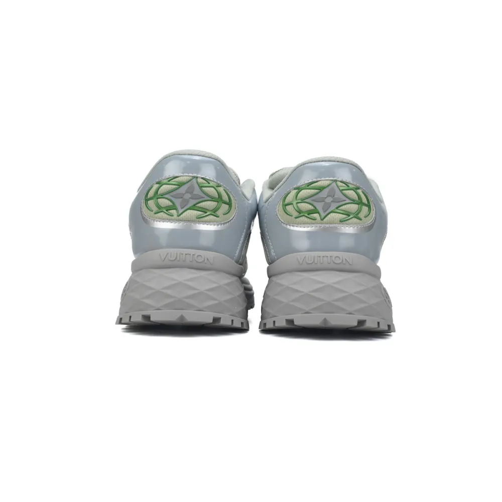 LOUIS VUITTON Discovery Lace Up White Silver Green