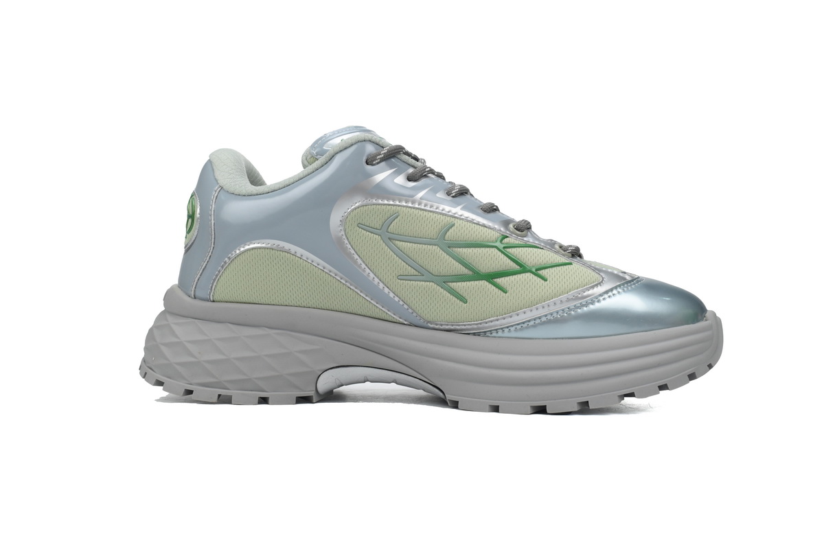 LOUIS VUITTON Discovery Lace Up White Silver Green