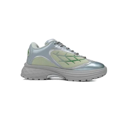 LOUIS VUITTON Discovery Lace Up White Silver Green 02
