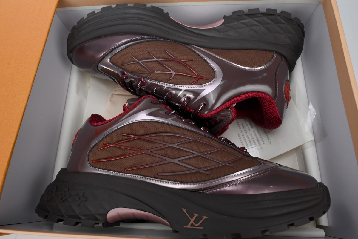 LOUIS VUITTON Discovery Lace Up Wine Red