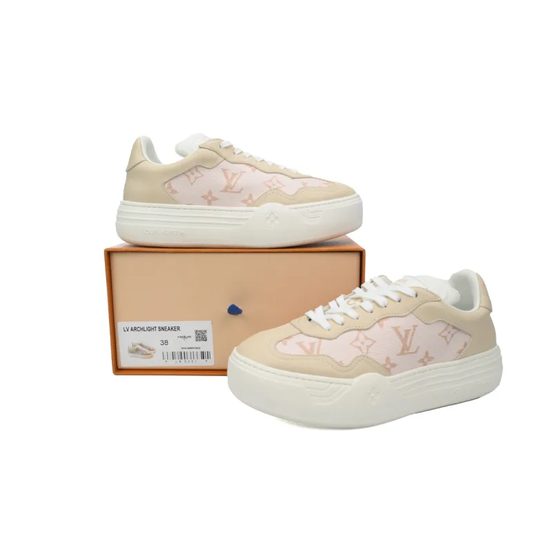 LOUIS VUITTON Groovy Platform Sneaker Pink Brown  1ACSVV 