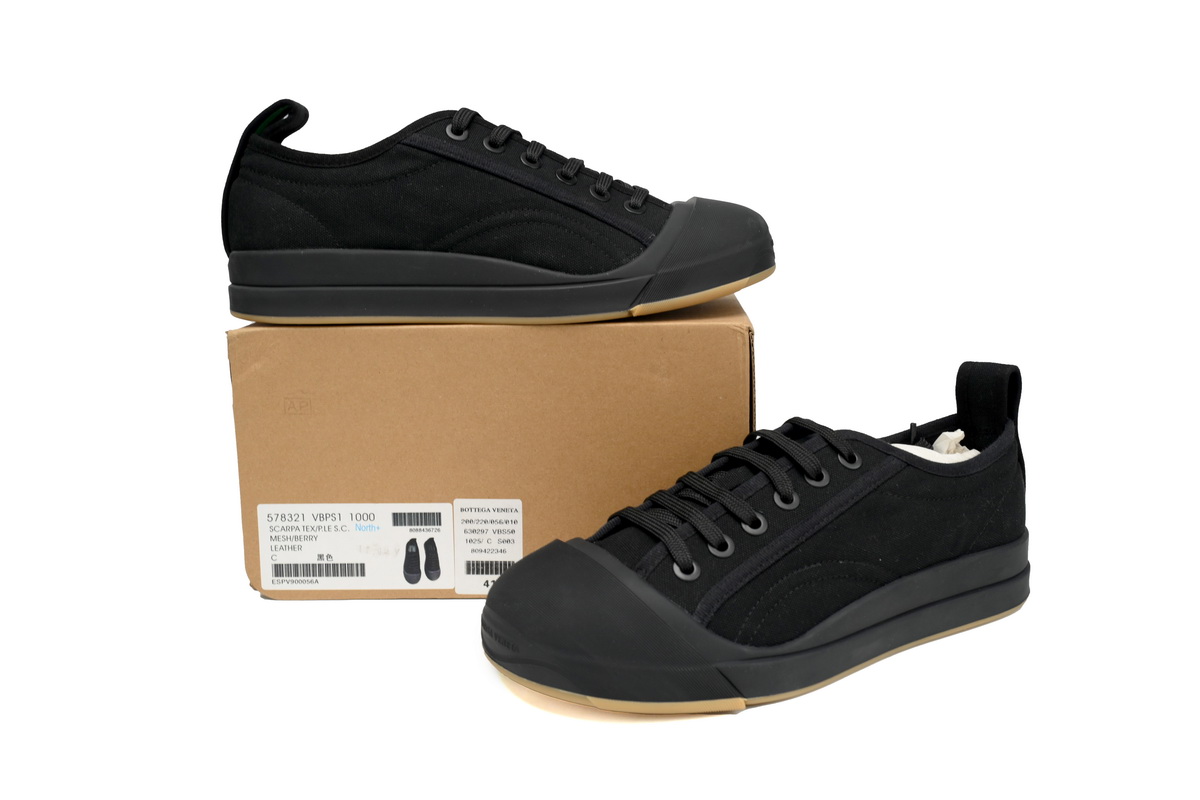 Bottega Veneta Black Vulcan Sneakers