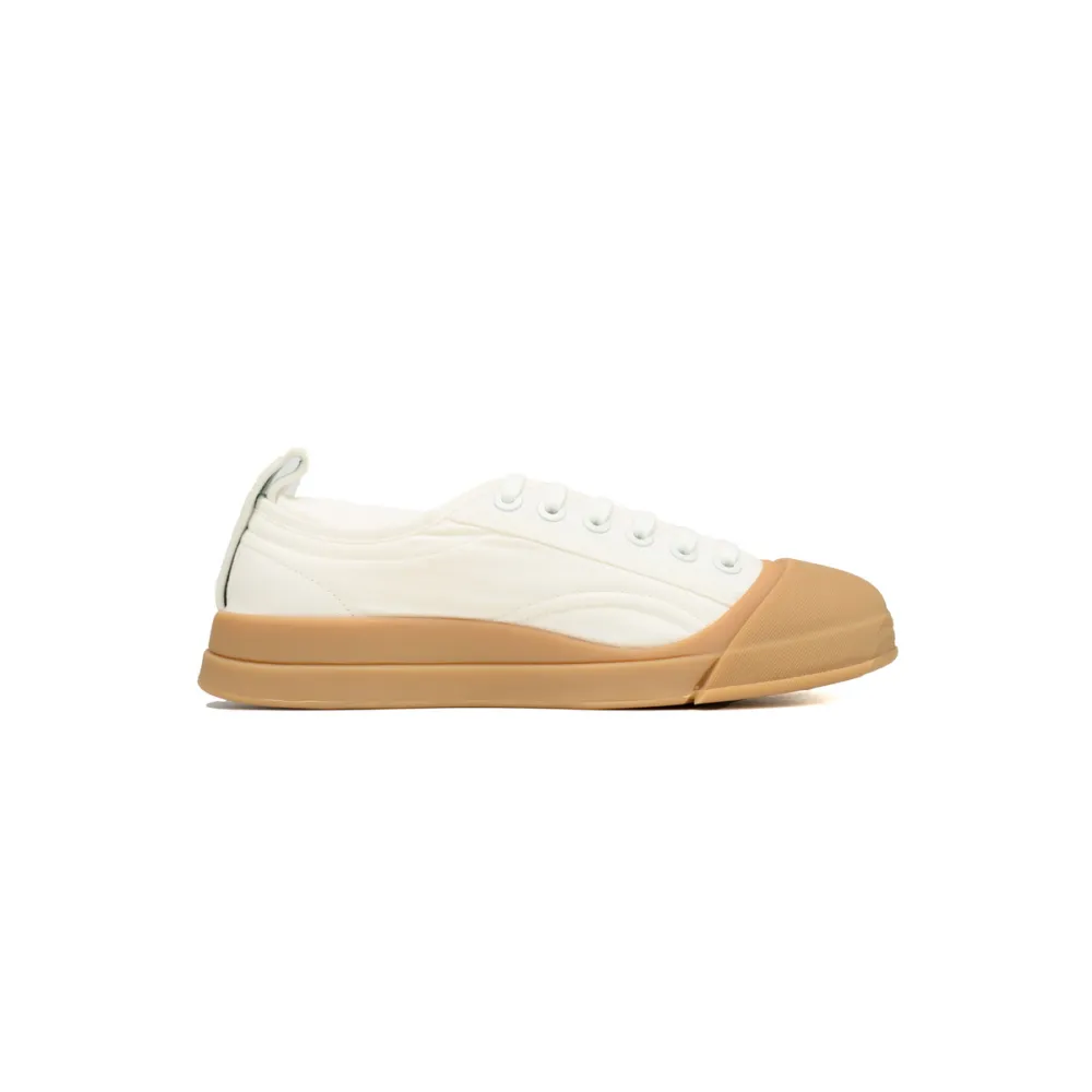 Bottega Veneta White Brown Vulcan Sneakers