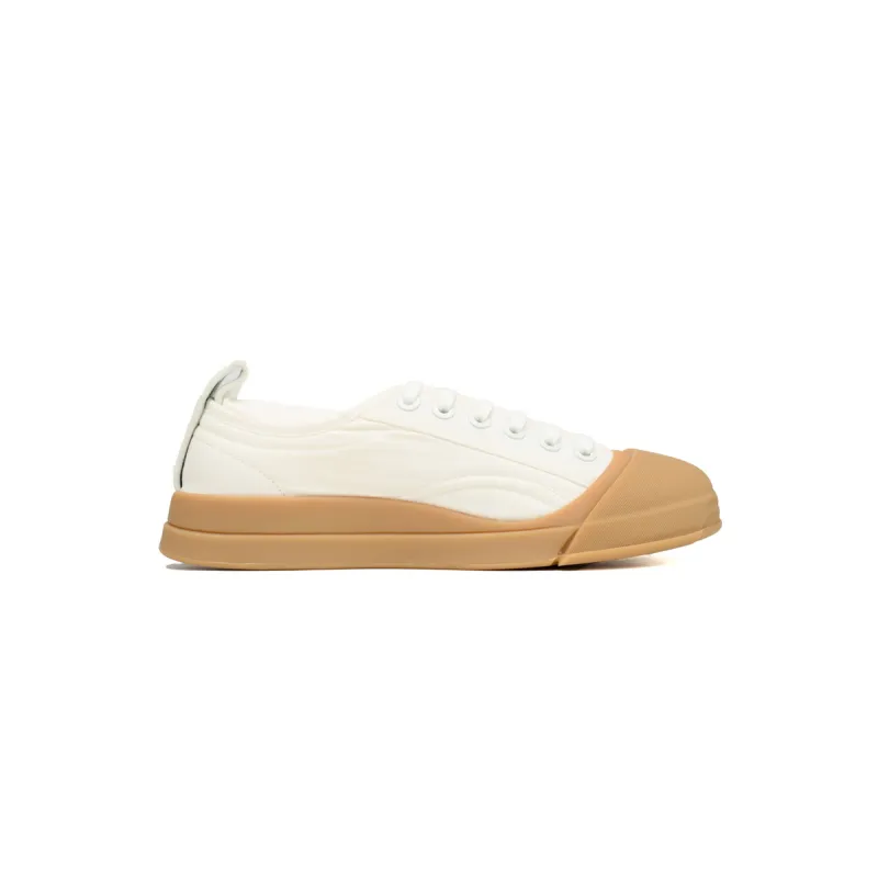 Bottega Veneta White Brown Vulcan Sneakers