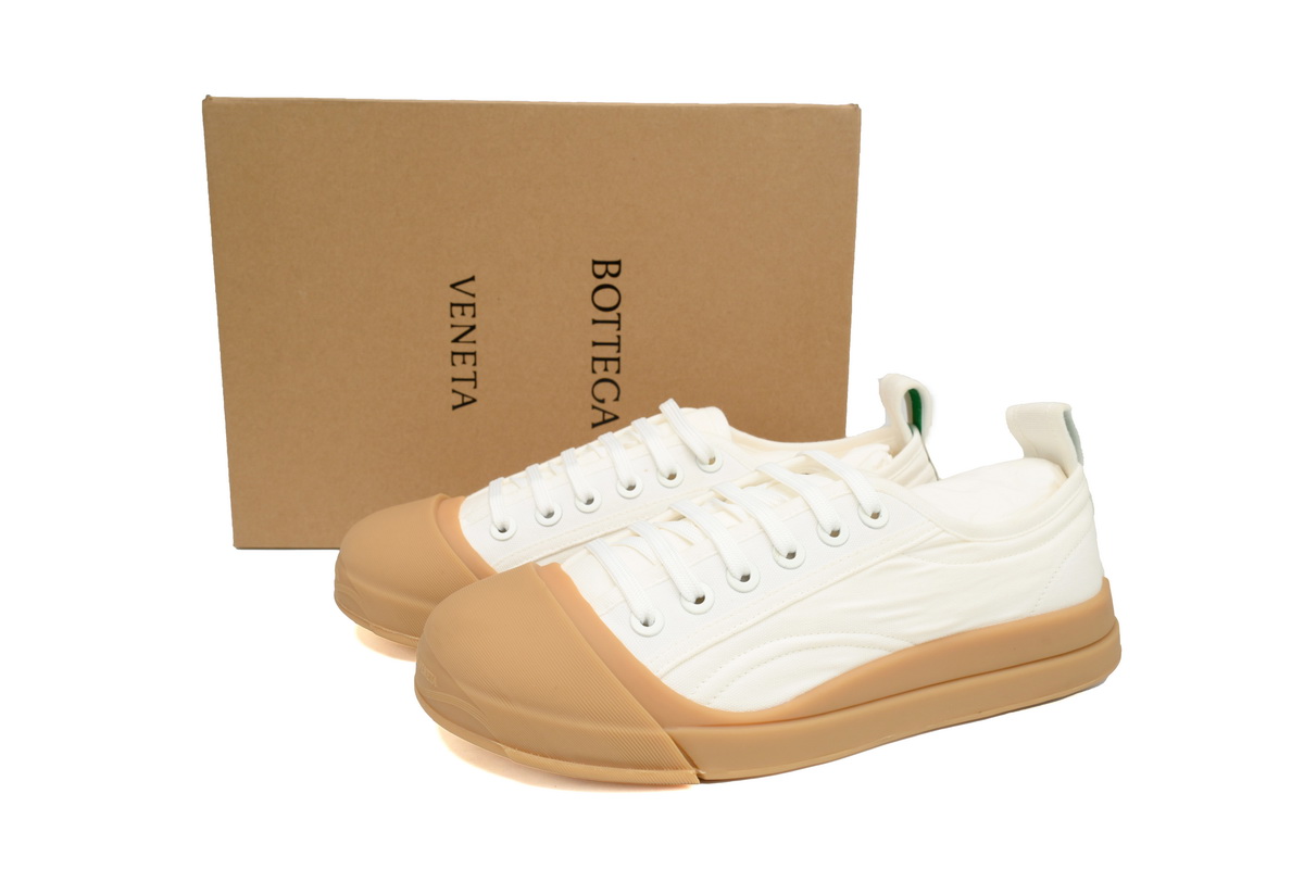 Bottega Veneta White Brown Vulcan Sneakers