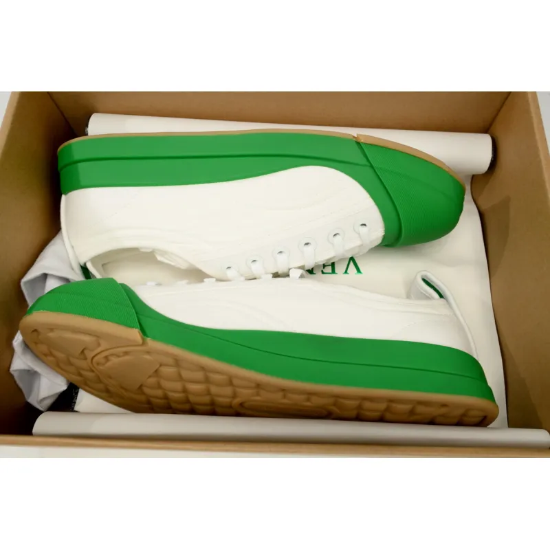 Bottega Veneta White Green Vulcan Sneakers
