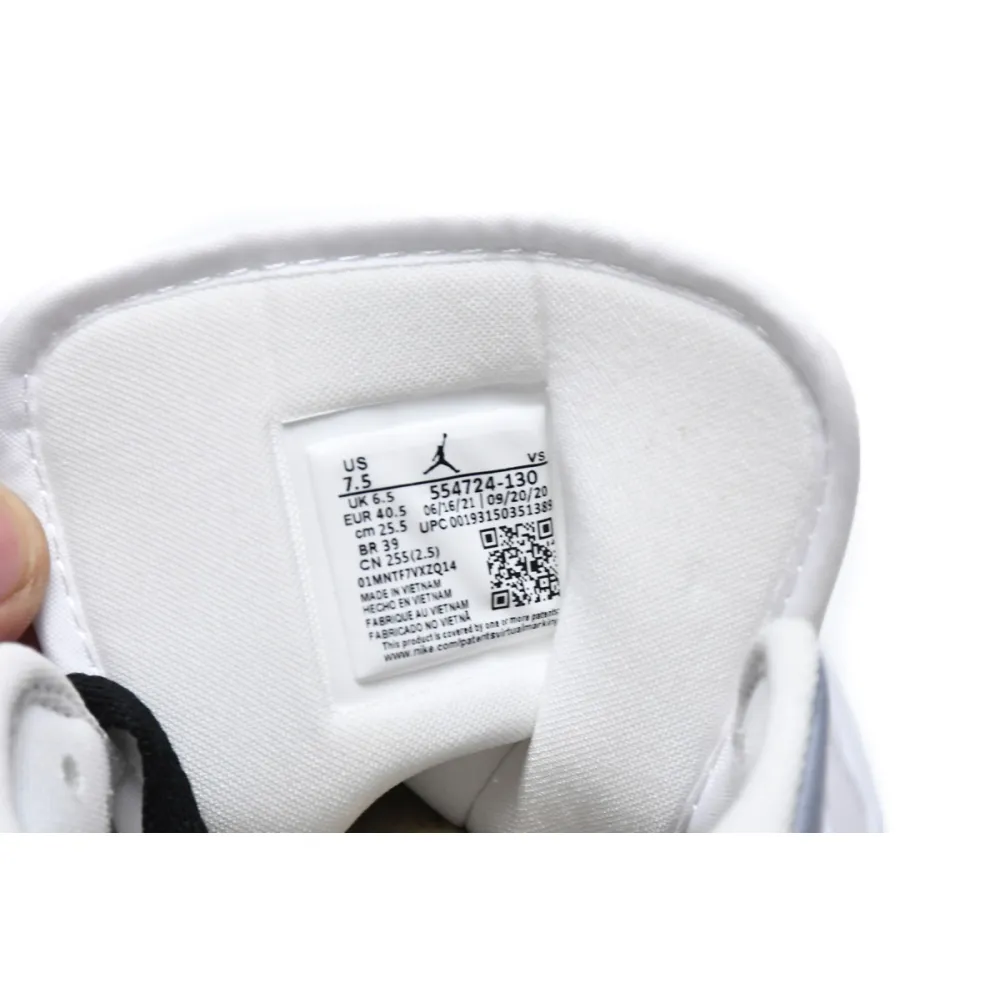  Air Jordan 1 Mid PS5 White Grey Black   554724-130