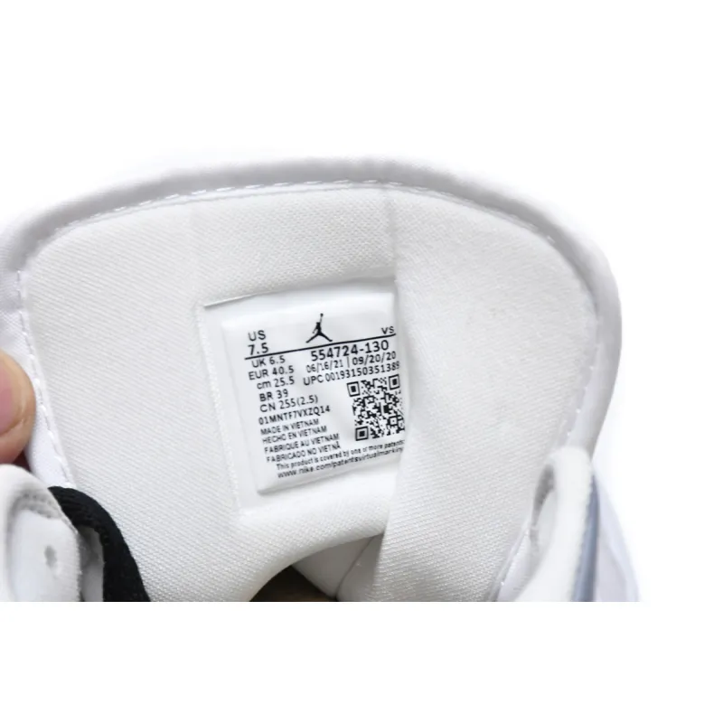 Air Jordan 1 Mid PS5 White Grey Black   554724-130