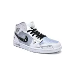  Air Jordan 1 Mid PS5 White Grey Black   554724-130