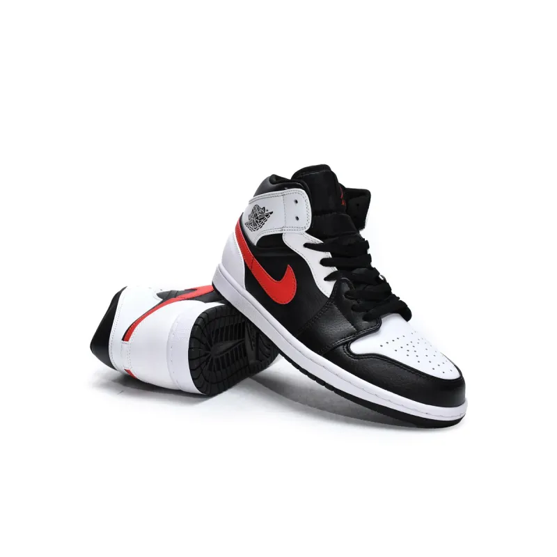 Air Jordan 1 Mid Black Chile Red White   554724-075
