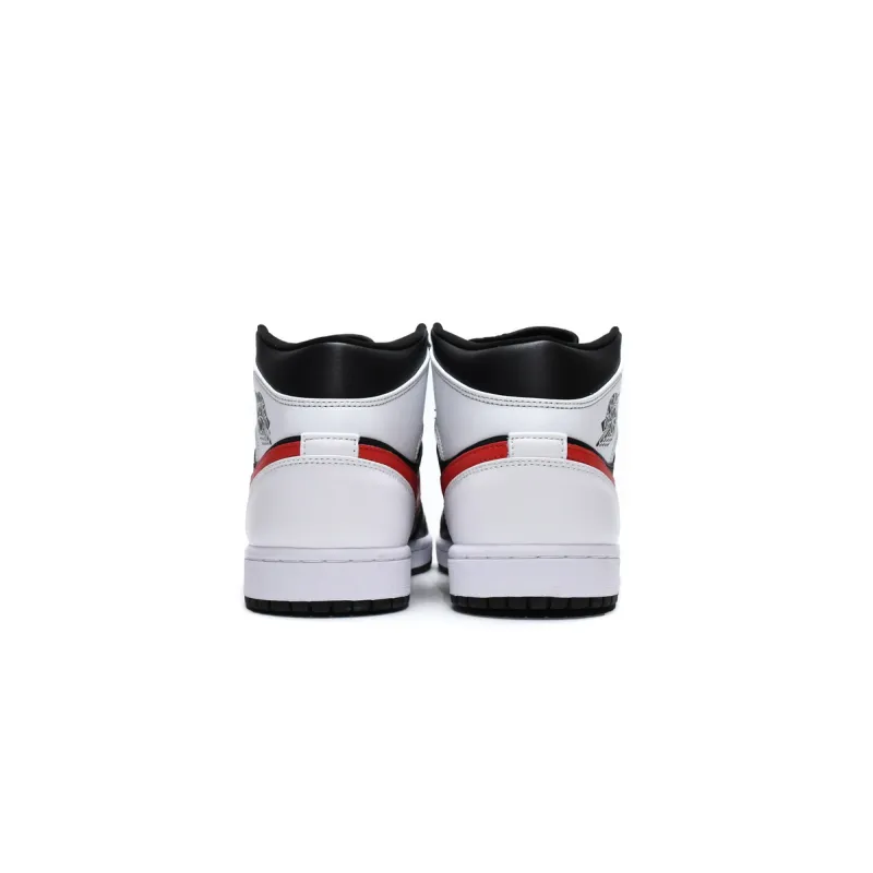 Air Jordan 1 Mid Black Chile Red White   554724-075