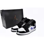 Air Jordan 1 Mid Black Racer Blue White (GS)  554725-084