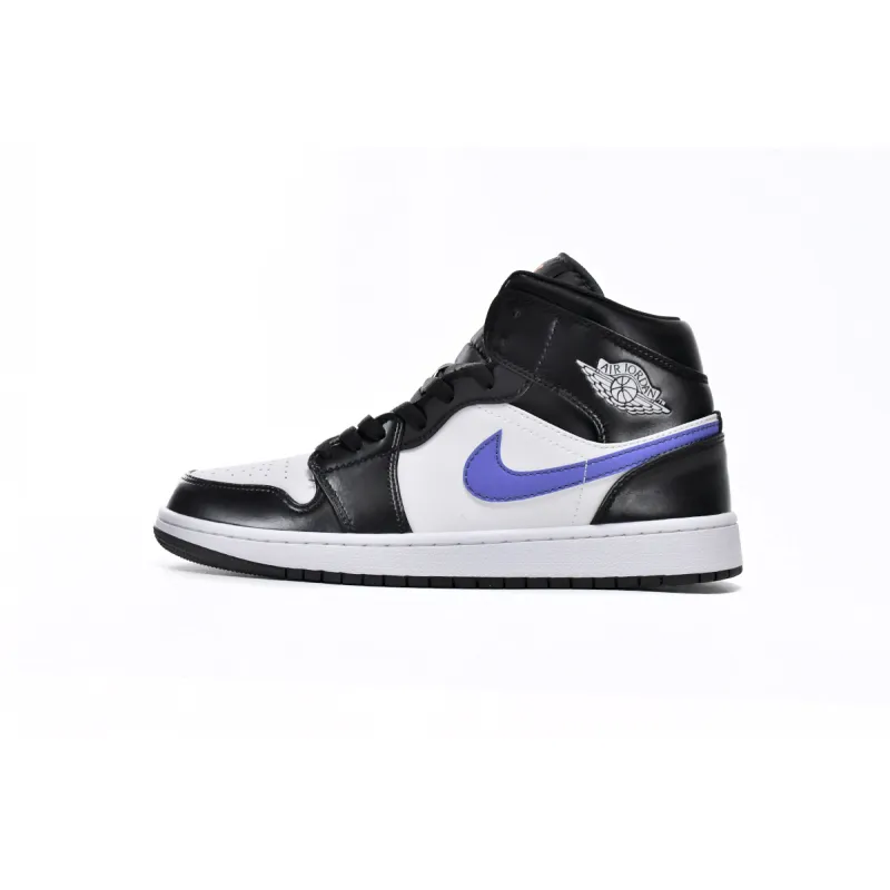 Air Jordan 1 Mid Black Racer Blue White (GS)  554725-084