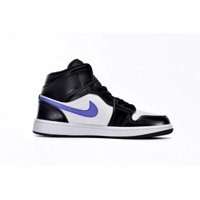 Air Jordan 1 Mid Black Racer Blue White (GS)  554725-084 02