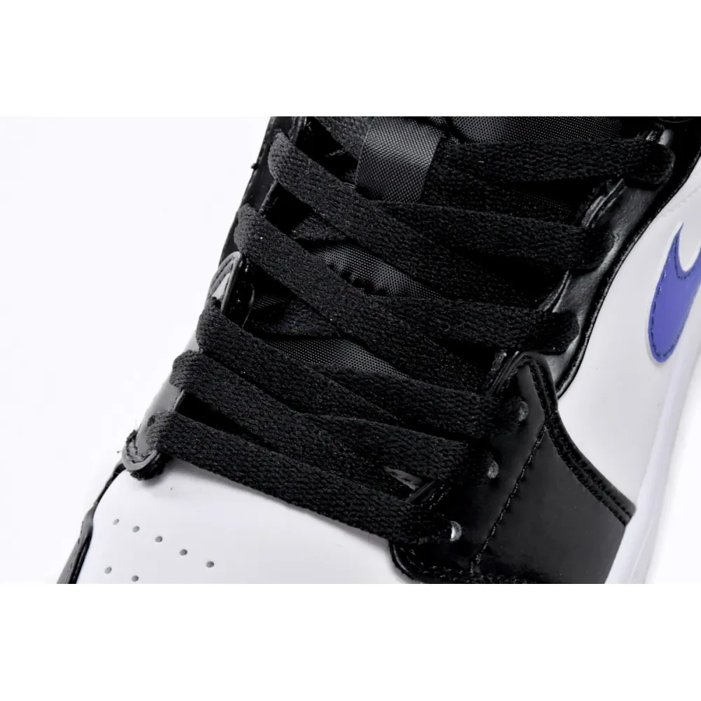 Air Jordan 1 Mid Black Racer Blue White (GS)  554725-084