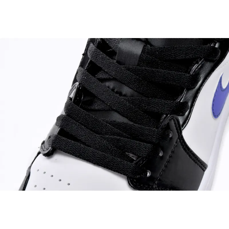 Air Jordan 1 Mid Black Racer Blue White (GS)  554725-084