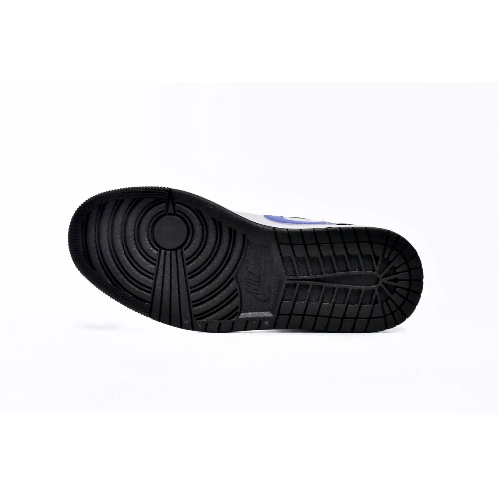 Air Jordan 1 Mid Black Racer Blue White (GS)  554725-084