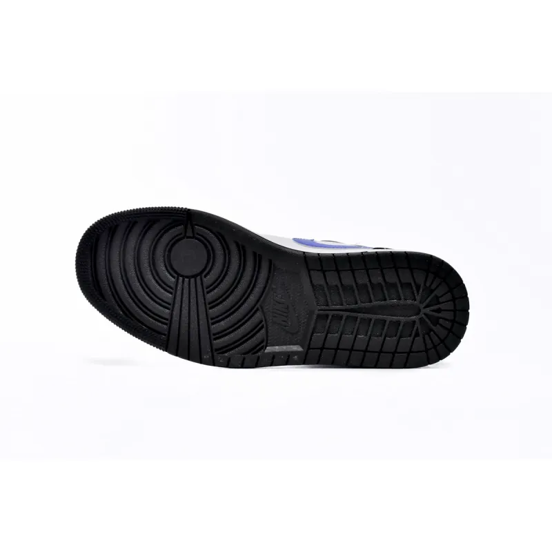 Air Jordan 1 Mid Black Racer Blue White (GS)  554725-084