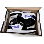 Air Jordan 1 Mid Black Racer Blue White (GS)  554725-084