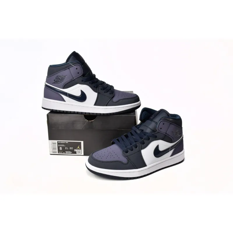 Air Jordan 1 Mid Obsidian Sanded Purple  554724-445