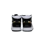 Air Jordan 1 Mid Patent Black White Gold  852542-007 