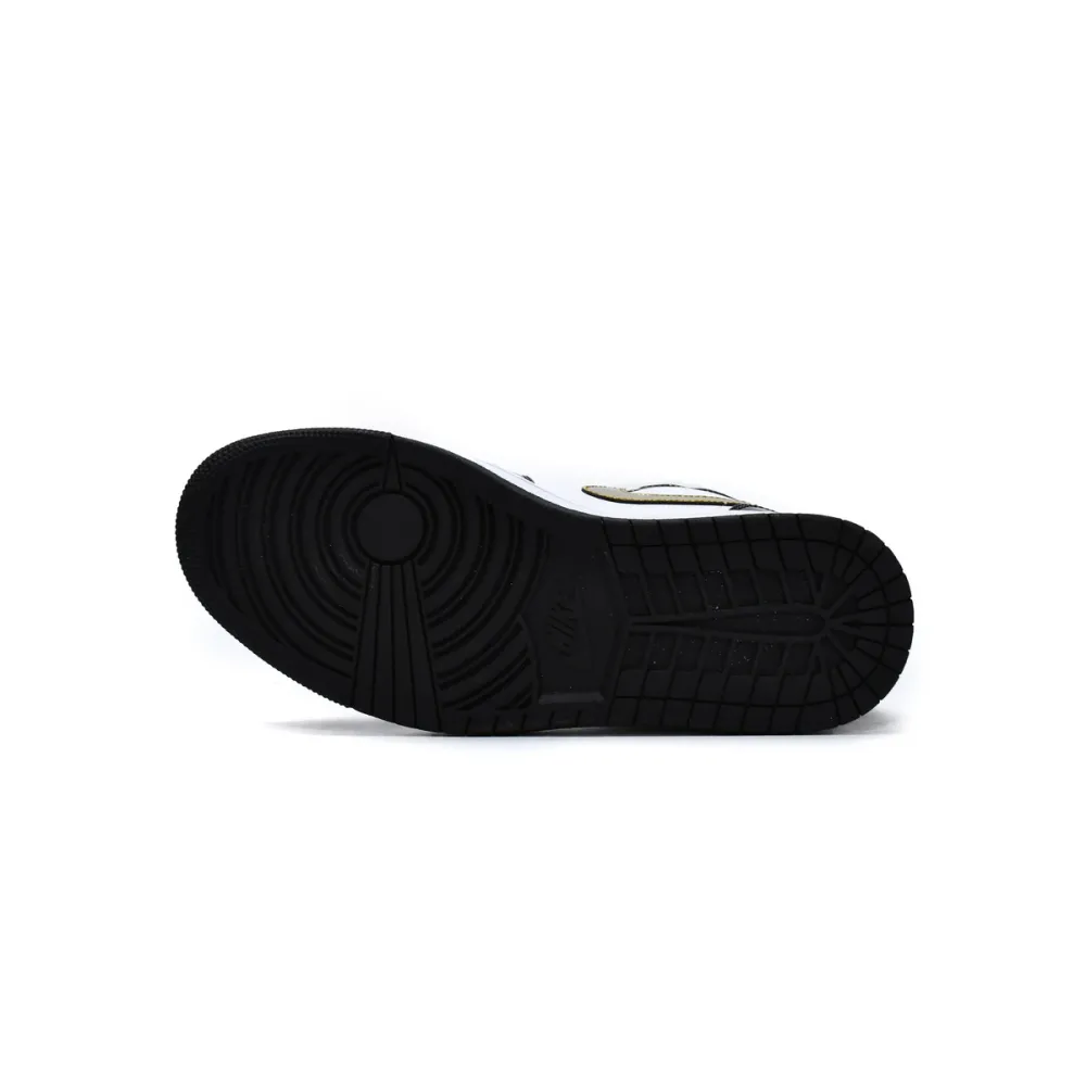 Air Jordan 1 Mid Patent Black White Gold  852542-007 