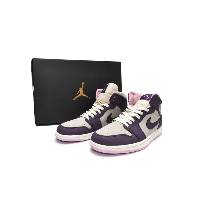 Air Jordan 1 Mid Pro Purple Desert Sand (GS)  555112-500