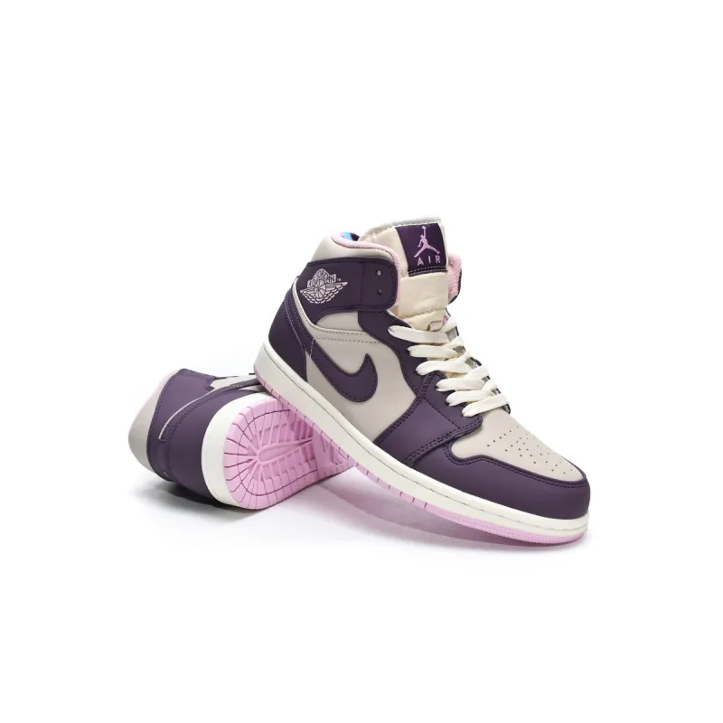 Air Jordan 1 Mid Pro Purple Desert Sand (GS)  555112-500