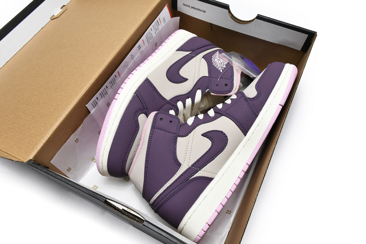 Air Jordan 1 Mid Pro Purple Desert Sand (GS) 555112-500