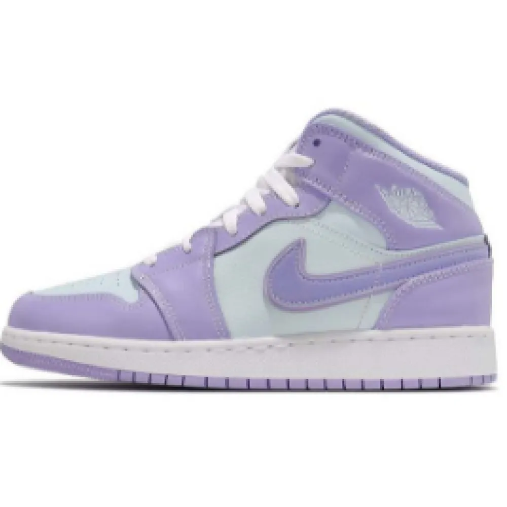Air Jordan 1 Mid Purple Aqua (GS)  554725—500