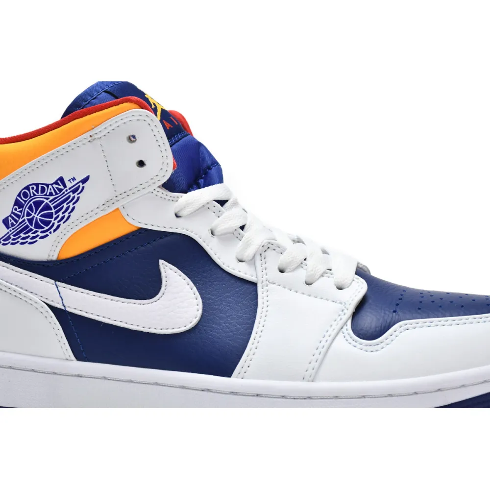 Air Jordan 1 Mid Royal Blue Laser Orange  554724-131