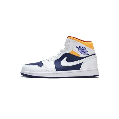 Air Jordan 1 Mid Royal Blue Laser Orange  554724-131 01