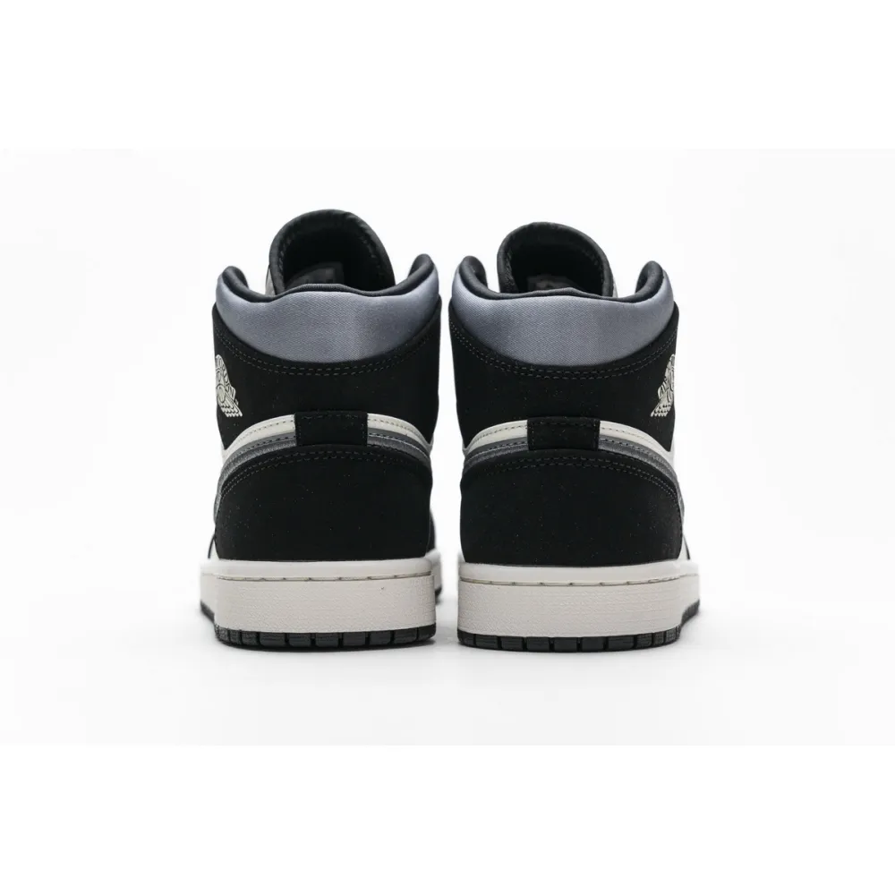 Air Jordan 1 Mid Satin Grey Toe  852542-011