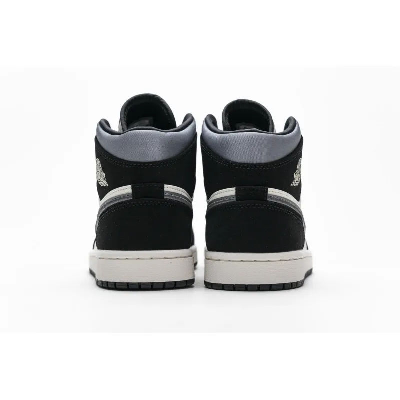 Air Jordan 1 Mid Satin Grey Toe  852542-011