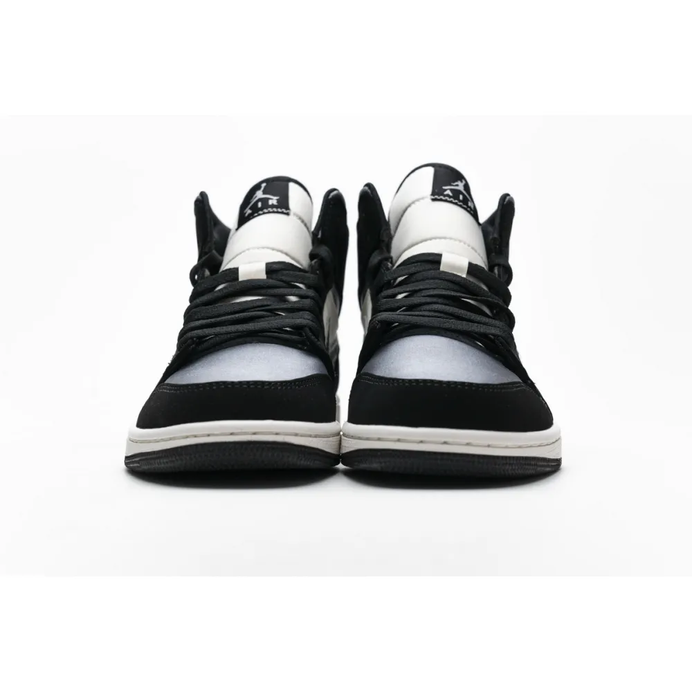 Air Jordan 1 Mid Satin Grey Toe  852542-011