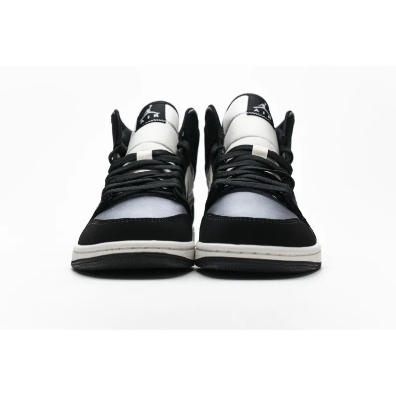 Air Jordan 1 Mid Satin Grey Toe  852542-011