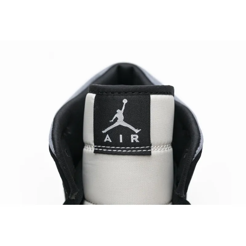 Air Jordan 1 Mid Satin Grey Toe  852542-011