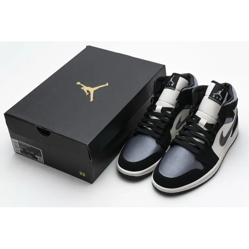 Air Jordan 1 Mid Satin Grey Toe  852542-011