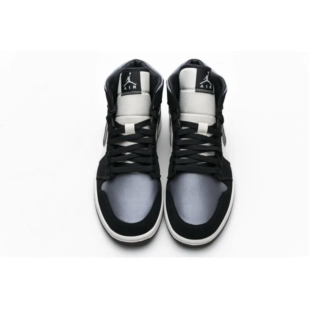 Air Jordan 1 Mid Satin Grey Toe  852542-011