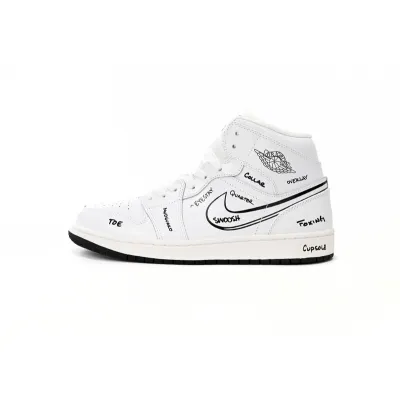 Air Jordan 1 Mid Schematic (GS)   DQ1864-100 01