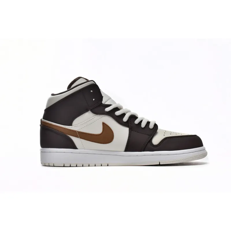 Air Jordan 1 Mid SE Brown Basalt Oatmeal (Women's)   DO6699-200