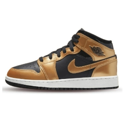 Air Jordan 1 Mid SE Metallic Gold Black (GS)   DR6967—071 01