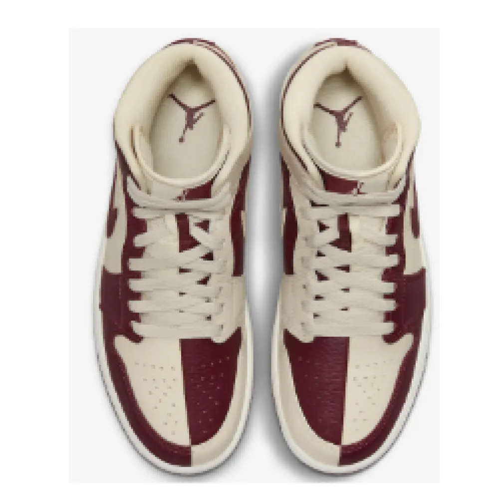 Air Jordan 1 Mid SE Split Beach Cherrywood Red (Women's)   DR0501—200