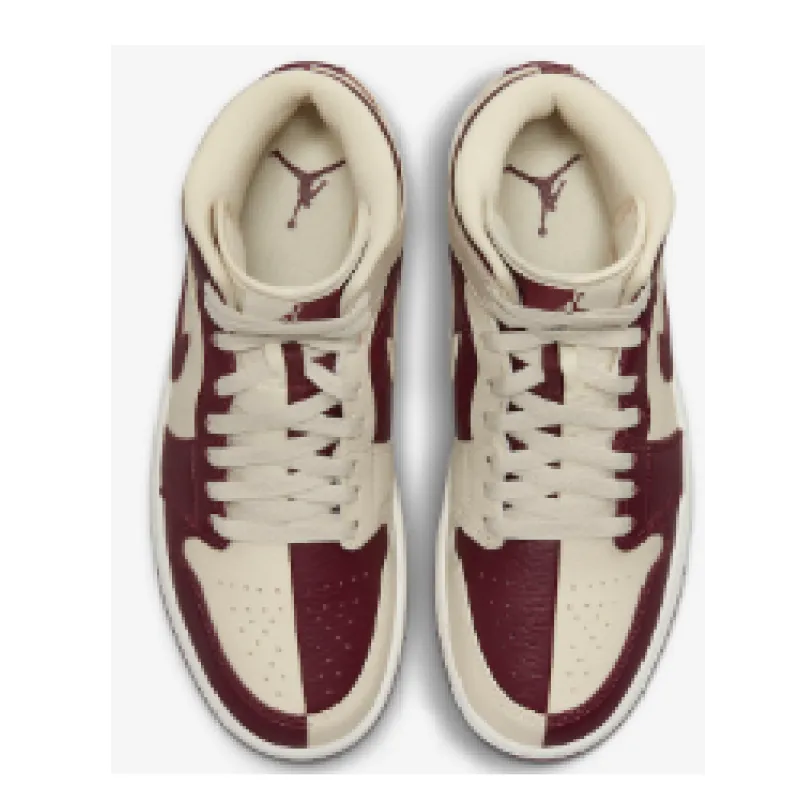 Air Jordan 1 Mid SE Split Beach Cherrywood Red (Women's)   DR0501—200