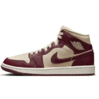 Air Jordan 1 Mid SE Split Beach Cherrywood Red (Women's)   DR0501—200 01
