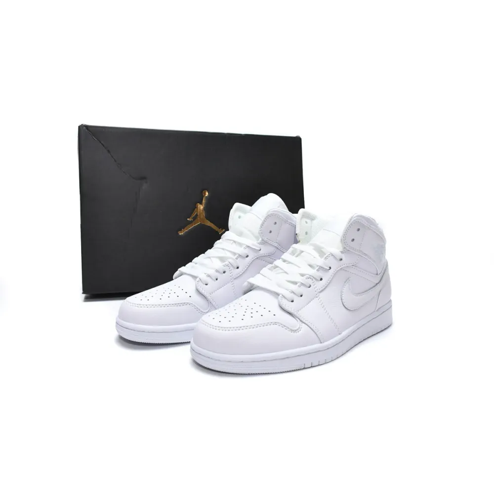 Air Jordan 1 Mid Triple White (2019)   554724-129