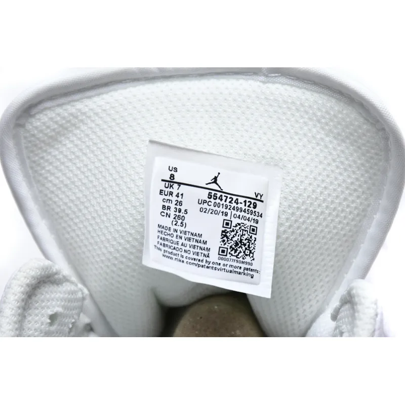 Air Jordan 1 Mid Triple White (2019)   554724-129